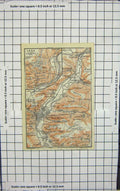 Original Old Antique Print Map Germany Jena Kernberge Dornburg Schloben