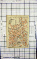 Original Old Antique Print Map Germany Street Plan Gotha Herzoglicher Park