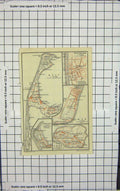 Original Old Antique Print Map Germany Street Plan Westerland Sylt Amrun