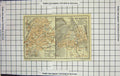 Original Old Antique Print Map Germany Street Plan Giessen Bad Nauheim