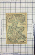 Original Old Antique Print Map Germany Rugen Stubnitz Putbus Granitz