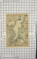Original Old Antique Print Map Germany Kiel Umgebung Friedrichsort Wik
