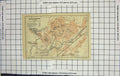 Original Old Antique Print Map Germany Street Plan Quedlinburg Rode River
