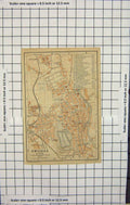 Original Old Antique Print Map Germany Street Plan Zwickau Mulde River