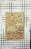 Original Old Antique Print Map Germany Street Plan Zittau Oybin Krombach