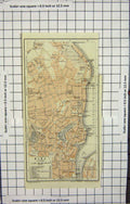 Original Old Antique Print Map Germany Street Plan Kiel Stadtteil Gaarden