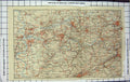 Original Old Antique Print Map Germany Dortmund Duisburg Kirchen Essen