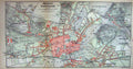Original Old Antique Print Map Germany Street Plan Umgebung Potsdam