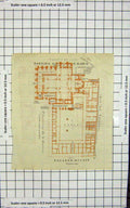 Original Old Antique Print Map Italy Plan Palazzo Du Cale Marco Basilica