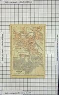 Original Old Antique Print Map Italy Street Plan Vicenza Campo Marzio