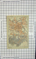 Original Old Antique Print Ref.81 Map Italy Street Plan Vicenza Campo Marzio