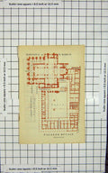 Original Old Antique Print Map Italy Plan Basilica Marco Ducale Corte