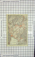 Original Old Antique Print Map Italy Plan Arco Riva Torbole Bolognano