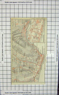 Original Old Antique Print Map Italy Plan Bordighera Ospedaletti Sasso
