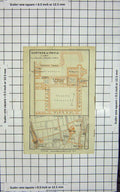 Original Old Antique Print Map Italy Plan Certosa Pavia Torre Mangano