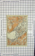 Original Old Antique Print Map Italy Street Plan Como Giorgio Brunate