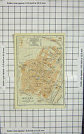 Original Old Antique Print Map Italy Street Plan Modena Ippodromo