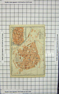 Original Old Antique Print Map Italy Street Plan Reggio Emilia Canossa