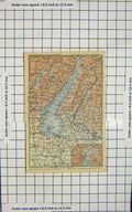 Original Old Antique Print Map Italy Verona Lago Garda Contorni Riva