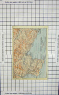 Original Old Antique Print Map Italy Recco Chiavari Portofino Rarallo