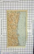 Original Old Antique Print Map Italy Genova Spezia Sestri Chiavari Ligure