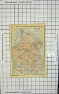 Original Old Antique Print *120 Map Italy Street Plan Mantova Lago Superiore