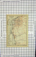 Original Old Antique Print *121 Map Italy Street Plan Livorno Porto Nuovo