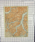 Original Old Antique Print Map Italy Lago Como Lecco Bellinzona Lugano