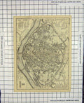 Original Old Antique Print Map Italy Street Plan Avignon Rhone Fleuve