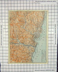 Original Old Antique Print Map Italy Sestri Genova Avamporto Nervi Pegli 19th