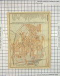 Original Old Antique Print Map Italy Street Plan Ravenna Piazza D'Armi 19th