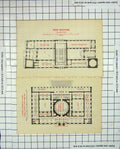 Original Old Antique Print Map Germany Plan New Museum Rotunda