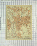 Original Old Antique Print Map Germany Street Plan Leipzig Schonefeld