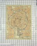 Original Old Antique Print Map Germany Street Plan Braunschweig Hollands