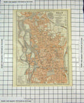 Original Old Antique Print Map Germany Street Plan Halle Giebichenstein