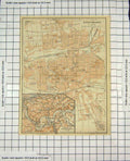Original Old Antique Print Map Germany Street Plan Dortmund Honensyburg