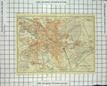 Original Old Antique Print Map Germany Street Plan Hannover Buchholz