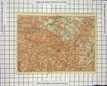 Original Old Antique Print Map Germany Liebau Hirschberg Warmbruan