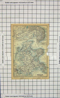 Original Old Antique Print Map Germany Rugen Stubbenitz Granitz Stralsund