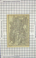 Original Old Antique Print Map Germany Street Plan Schwerin Rostock Warnow