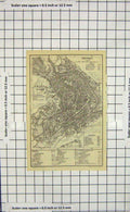 Original Old Antique Print Map Germany Street Plan Erfurt Umgebung Weimar