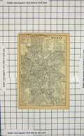 Original Old Antique Print Map Germany Street Plan Weimar Umgebung