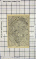 Original Old Antique Print Map Germany Plan Wilhelmshohe Kassel River