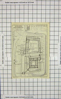 Original Old Antique Print Map Germany Plan Schloss Marienburg Erdgeschol
