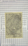 Original Old Antique Print Map Germany Plan Wilhelmshohe Mulang