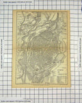 Original Old Antique Print Map Germany Street Plan Lubeck Wakenitz