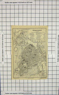 Original Old Antique Print Map Germany Street Plan Stralsund Strelasund