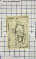 Original Old Antique Print Map Germany Plan Schlos Marienburg Mittel