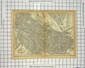 Original Old Antique Print Map Germany Street Plan Bremen Grosse Weser