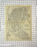 Original Old Antique Print Map Germany Street Plan Magdeburg Brandenburg